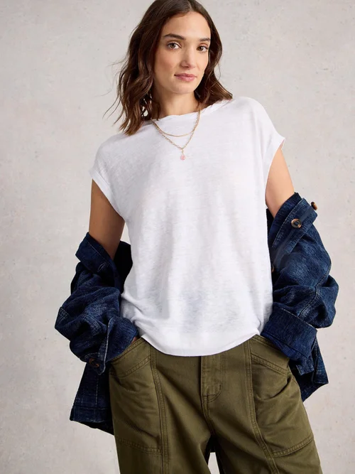 T-shirt en lin Rowan - Bril White - 52 Image 1