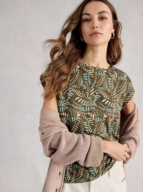 T-shirt en lin Rowan - Green Pr - 52 Image 3