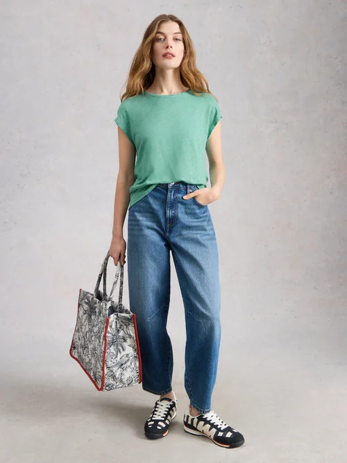 T-shirt en lin Rowan - Mid Teal - 52 Image 2