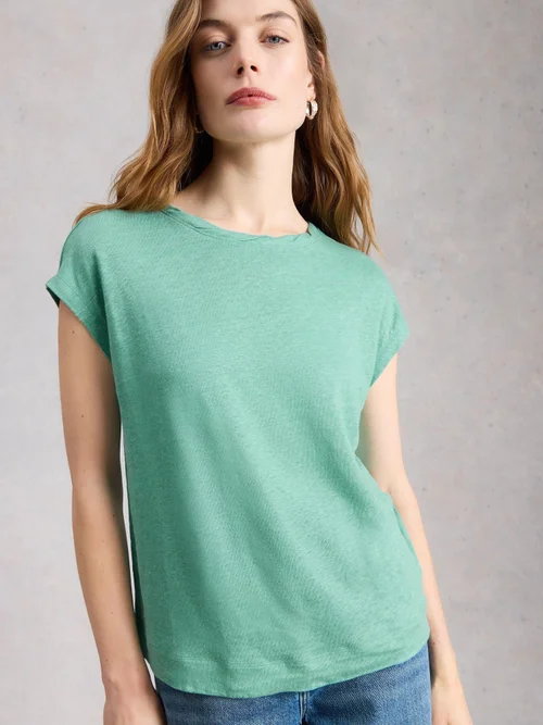 T-shirt en lin Rowan - Mid Teal - 52 Image 3