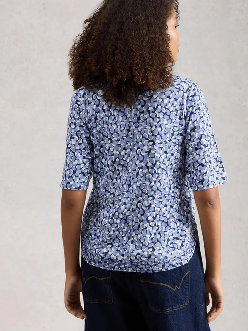 T-SHIRT EN MAILLOT WEAVER - Blue Pr - 46 Image 4