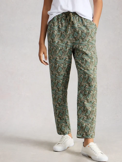 Pantalon En Lin Mélangé Elle - Green Mlt - 52/R Image 1