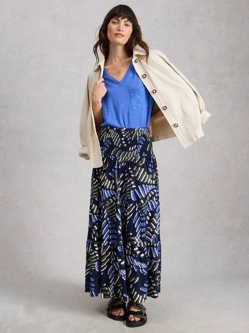 Jupe longue en jersey Marissa - Navy Pr - 52/R Image 2