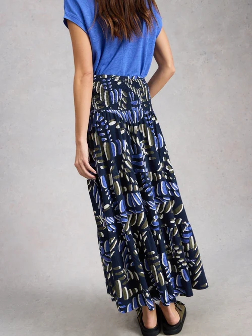 Jupe longue en jersey Marissa - Navy Pr - 52/R Image 4