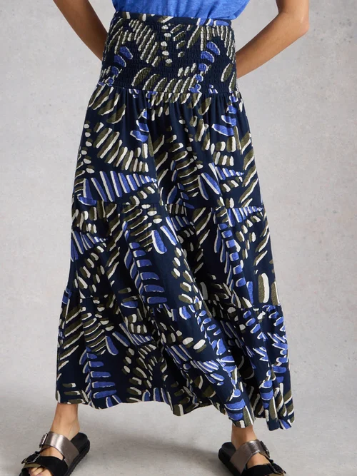 Jupe longue en jersey Marissa - Navy Pr - 52/R Image 3