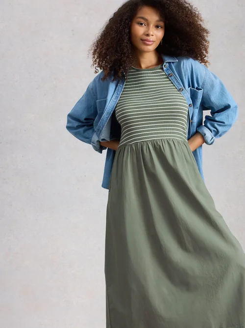 Robe Shay en jersey mélangé - Khaki Grn - 52/R Image 1