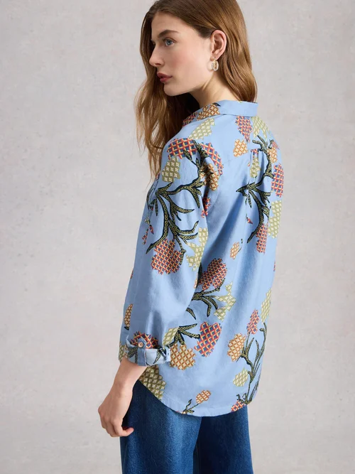 Chemise Sophie en coton biologique - Blue Pr - 52 Image 4