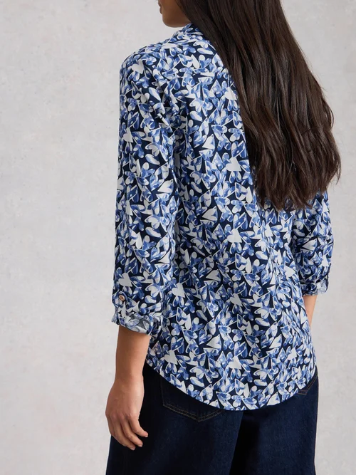 Chemise Sophie en coton biologique - Navy Pr - 48 Image 4