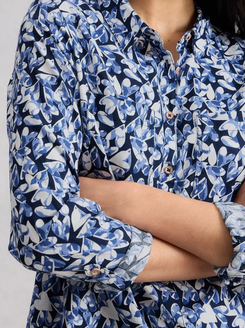 Chemise Sophie en coton biologique - Navy Pr - 48 Image 3