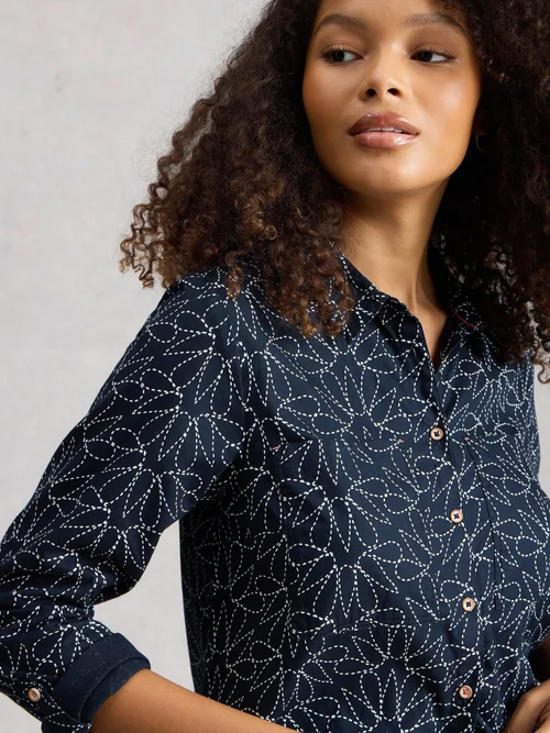 Chemise longue Sophie - Navy Pr - 40/R Image 3