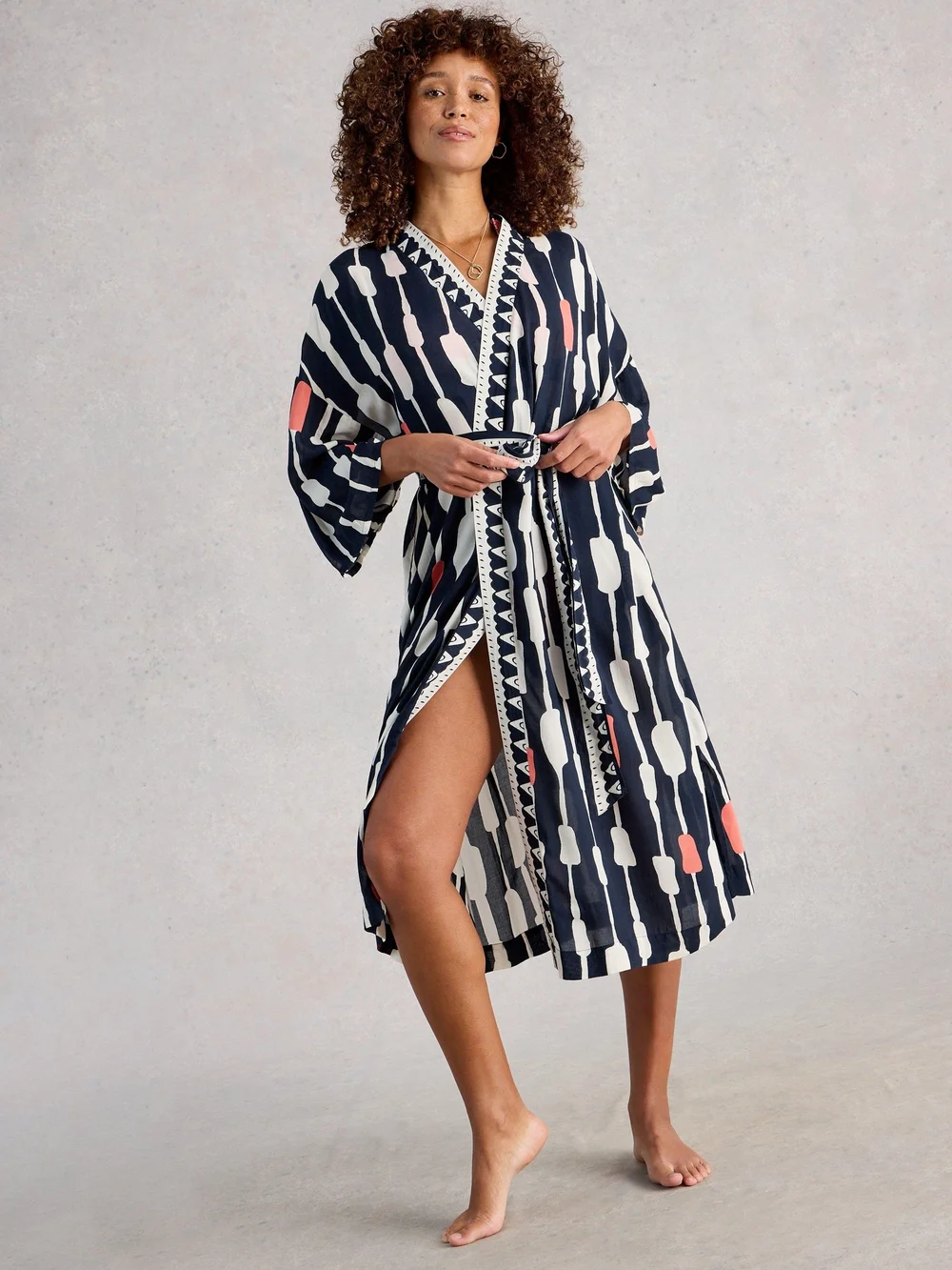 Kimono de plage Poppy - Navy Multi - XL Image 1