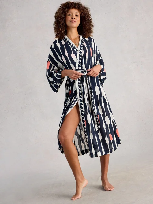 Kimono de plage Poppy - Navy Multi - XL Image 1