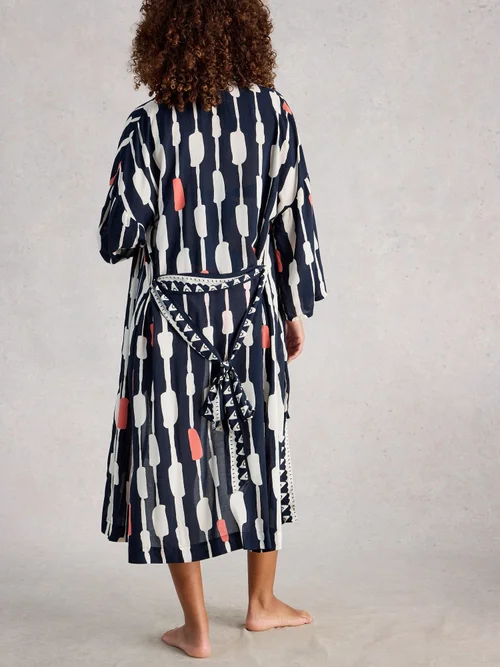 Kimono de plage Poppy - Navy Multi - XL Image 4