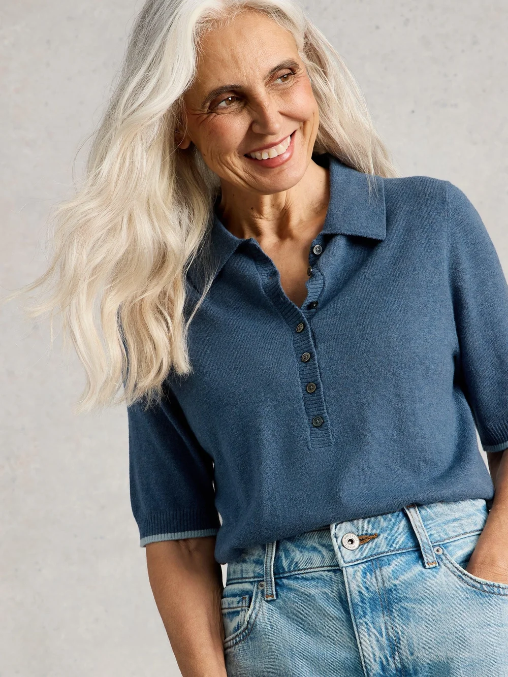 T-shirt polo coquelicot - Mid Blue - 52 Image 1