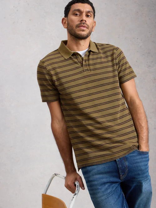 Polo Utility Stripe SS - Green Mlt - XL/R Image 1