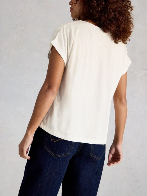 Tee-shirt froncé Rachel - Nat White - 48 Image 4