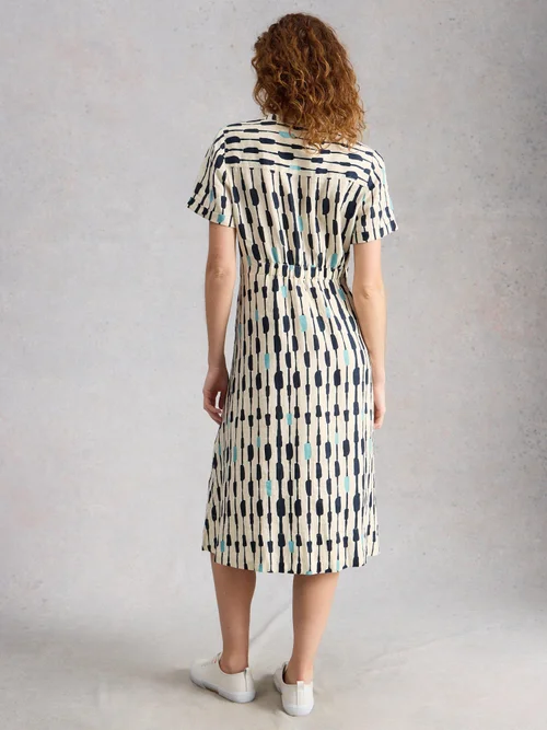 Iris Linen Dress - Ivory Mlt - 50/R Image 4