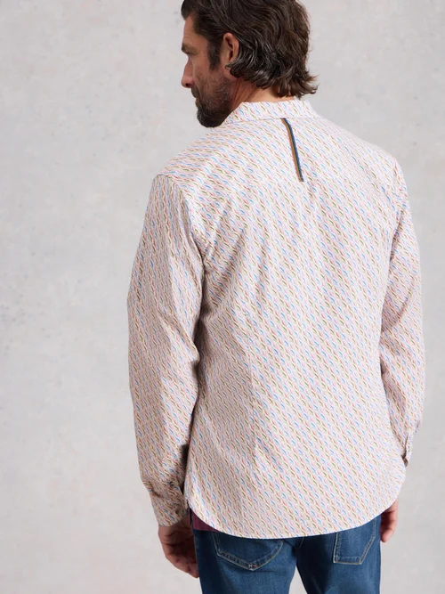 Chemise Salcombe à manches longues et imprimé poisson - White Pr - XXXL/R Image 4