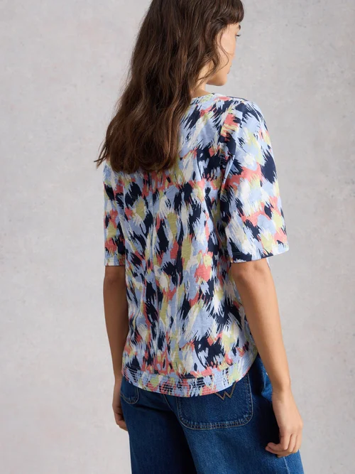 T-SHIRT À COL CASSÉ WEAVER - Blue Mlt - 52 Image 4