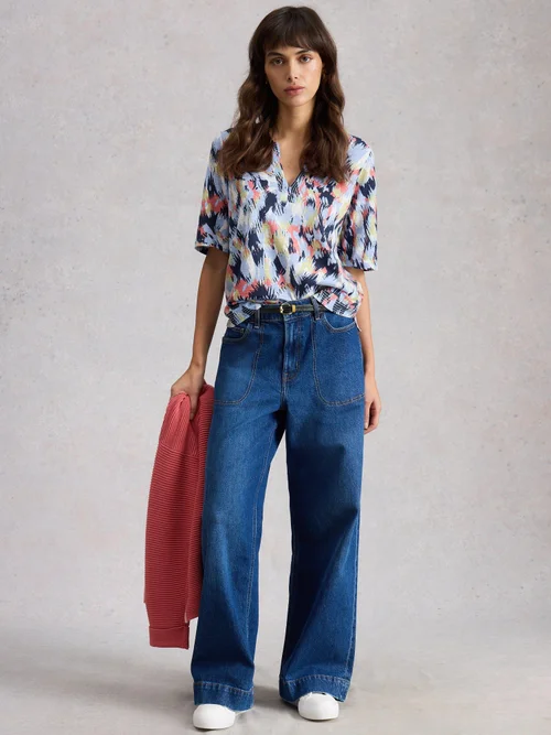 T-SHIRT À COL CASSÉ WEAVER - Blue Mlt - 52 Image 2