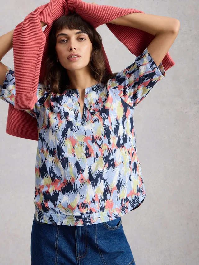 T-SHIRT À COL CASSÉ WEAVER