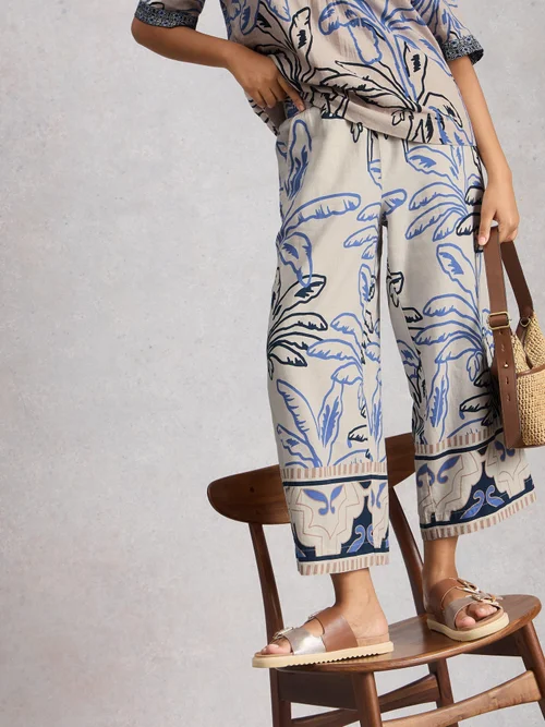 Culotte Shelly en lin mélangé - Ivory Mlt - 52/R Image 1