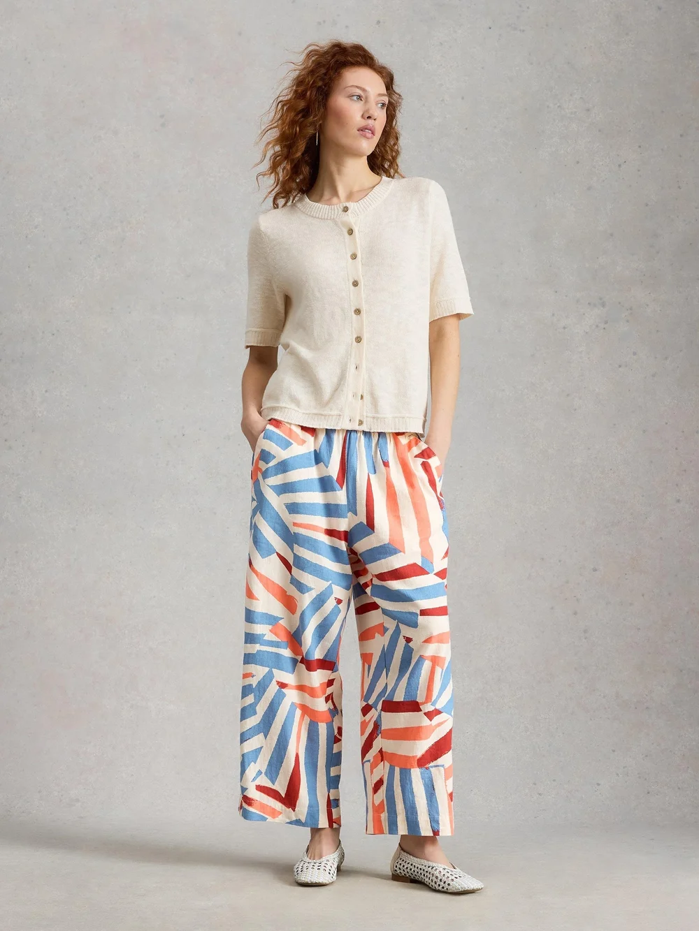 Culotte Shelly en lin mélangé - Ivory Mlt - 52/R Image 1