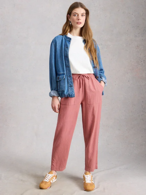 Pantalon En Lin Mélangé Elle - Dus Pink - 52/R Image 1