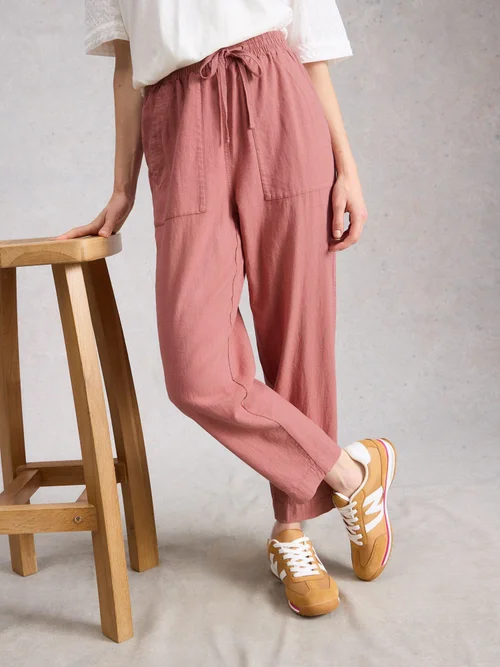 Pantalon En Lin Mélangé Elle - Dus Pink - 52/R Image 2