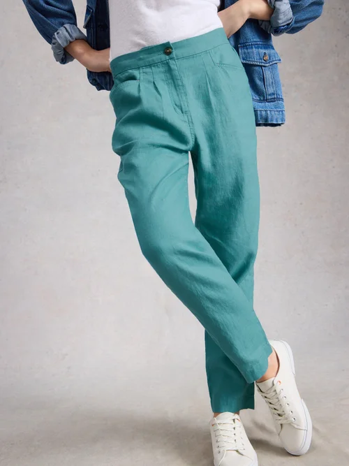 Pantalon En Lin Rowena - Mid Teal - 52/R Image 2