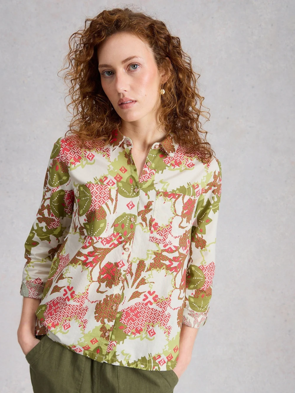 Chemise Sophie en coton biologique - Green Pr - 52 Image 1