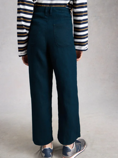 Tia Linen jambes larges crop - Dark Navy - 52/R Image 4