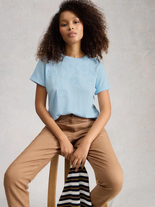 T-SHIRT BRODÉ GINA - Mid Blue - 52 Image 3