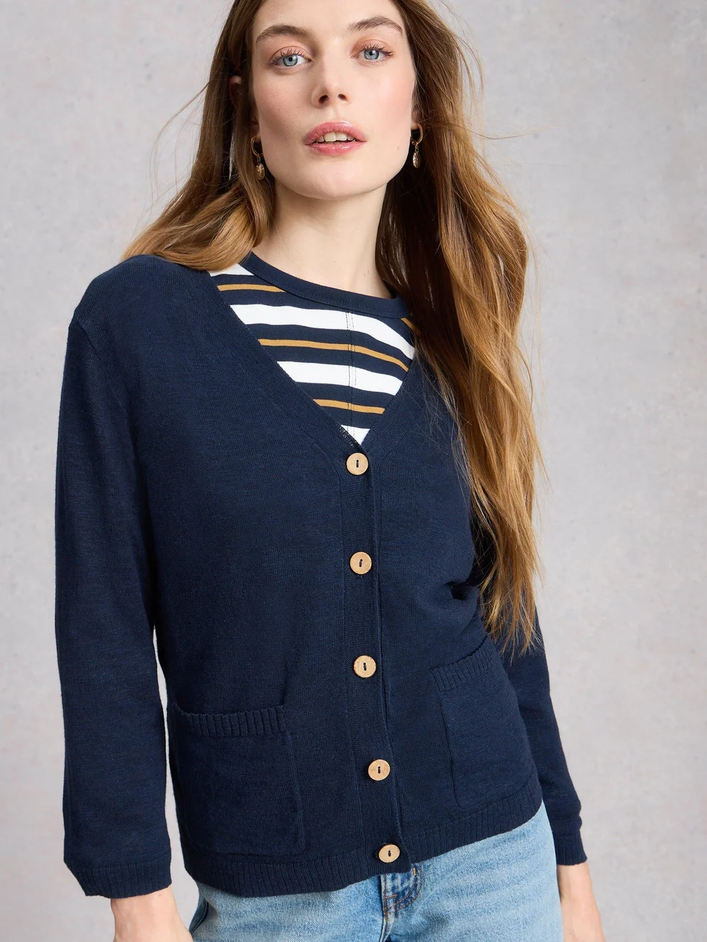 Cardigan Nova en mélange de lin - Dark Navy - 52 Image 1