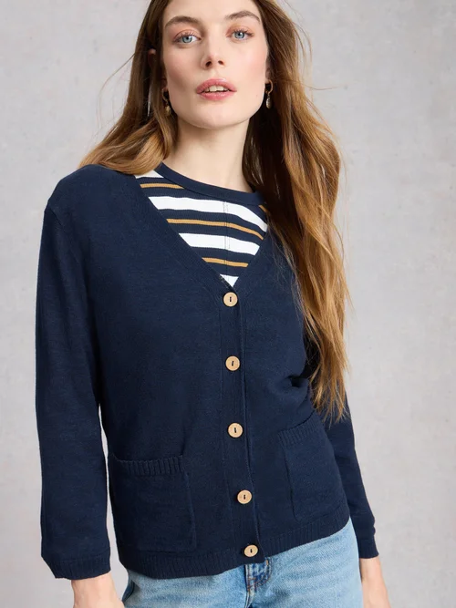 Cardigan Nova en mélange de lin - Dark Navy - 52 Image 1