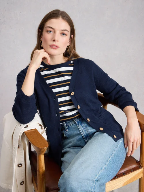 Cardigan Nova en mélange de lin - Dark Navy - 52 Image 3