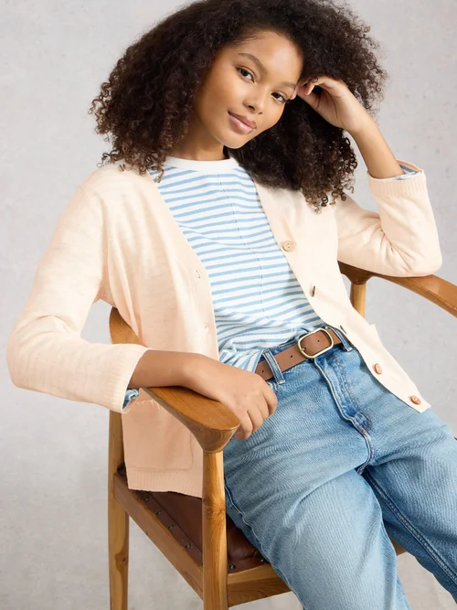 Cardigan Nova en mélange de lin - Nat White - 52 Image 2