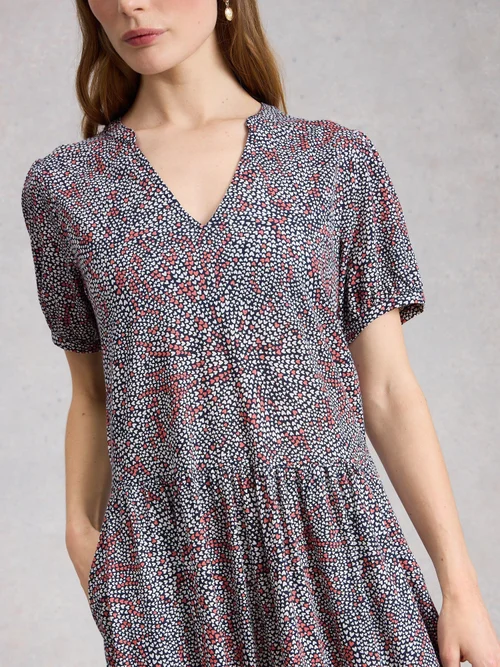 Robe Leah en jersey - Navy Multi - 52/R Image 3