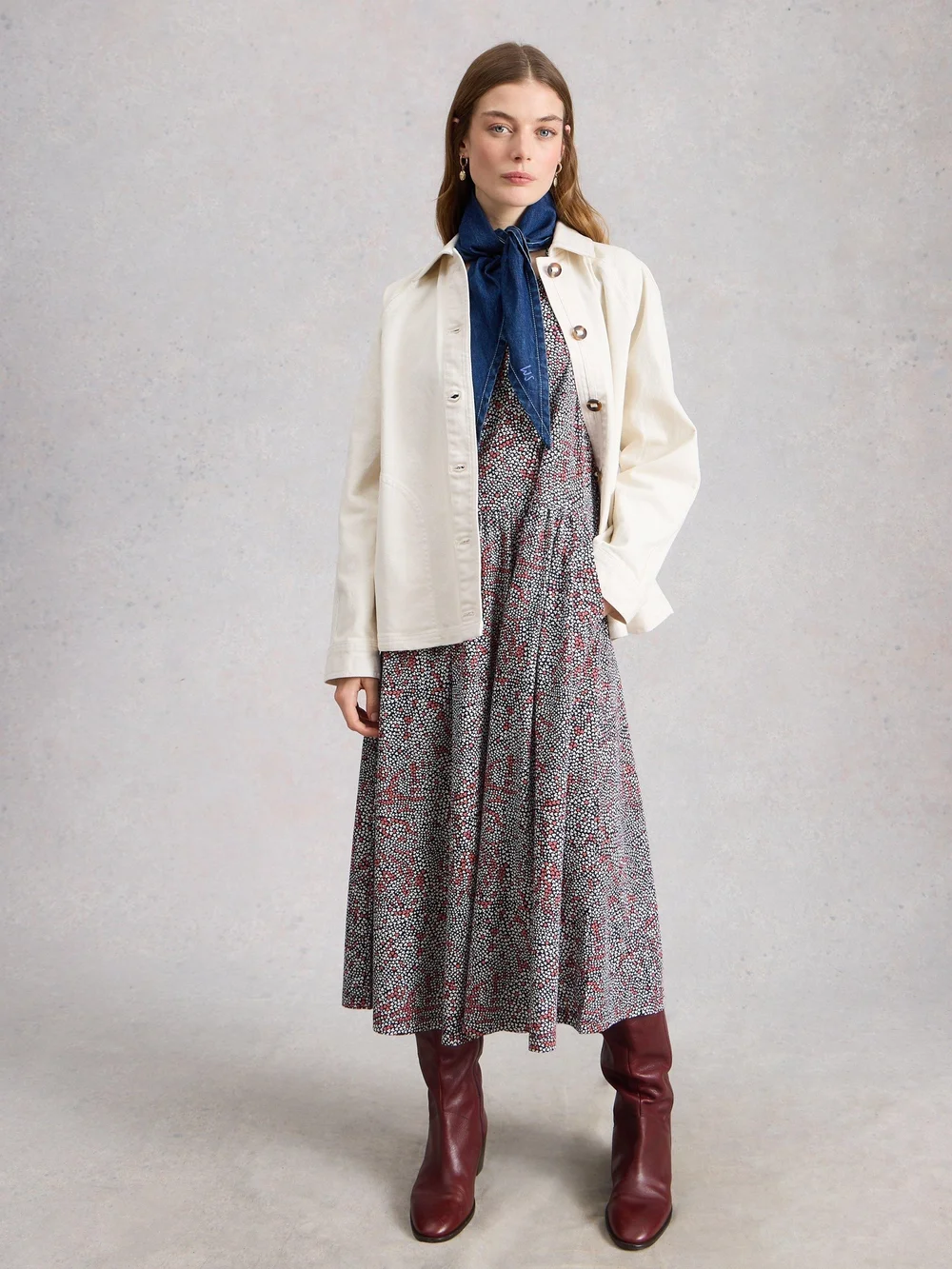 Robe en jersey Leah - Navy Multi - 52/R Image 1