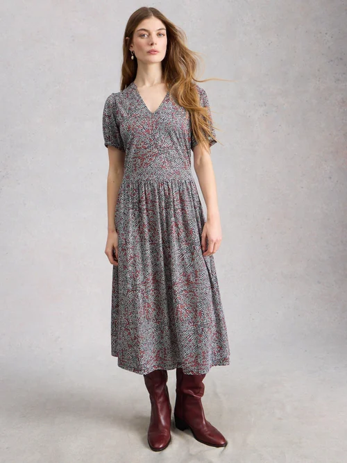 Robe en jersey Leah - Navy Multi - 52/R Image 2