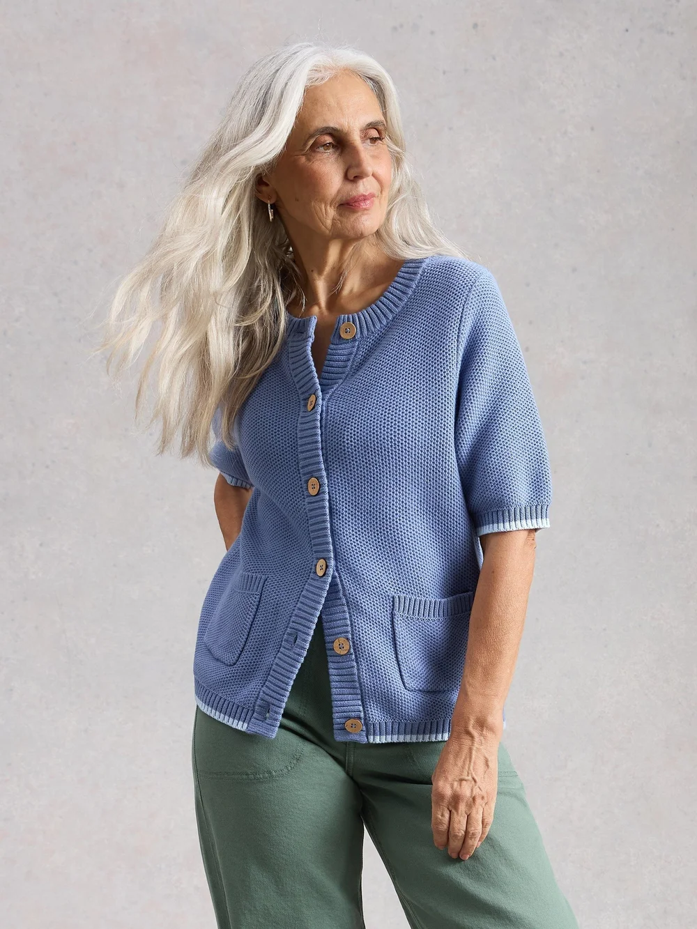 Cardigan manches courtes Isabella - Mid Blue - 52 Image 1