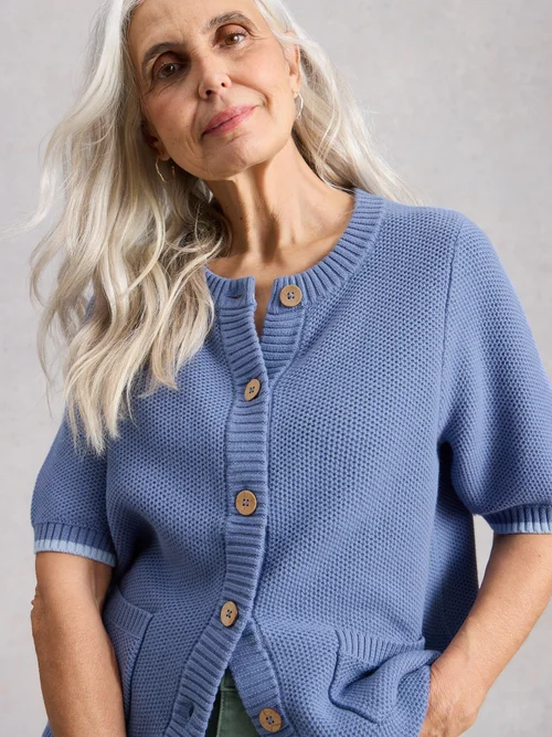 Cardigan manches courtes Isabella - Mid Blue - 52 Image 3