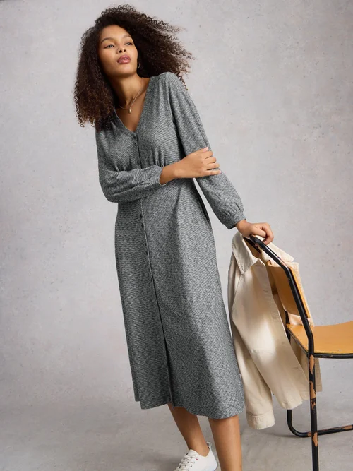Robe Megan en jersey boutonnée - Navy Multi - 52/R Image 3