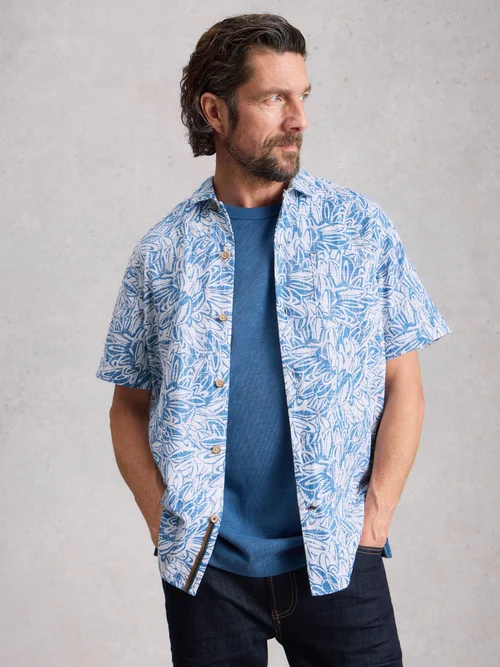 Chemise Hayle SS à imprimé feuilles - White Pr - XXL/R Image 3