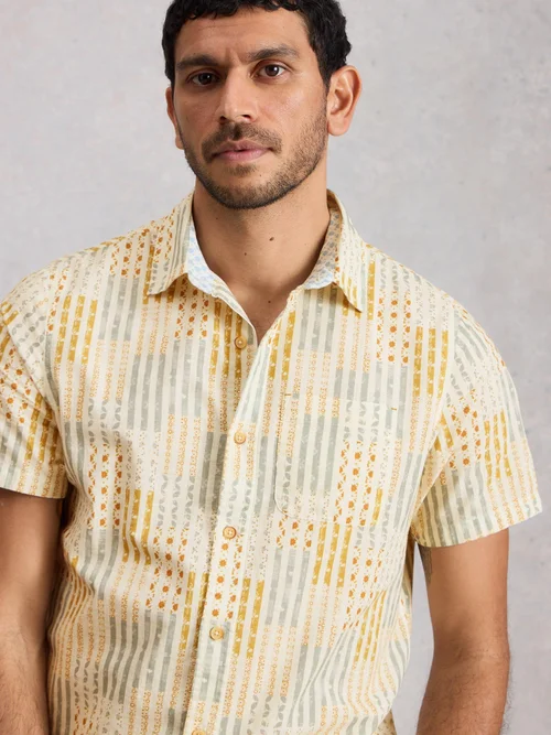 Chemise à écusson Finsbury SS - Yellow Pr - XXL/R Image 3