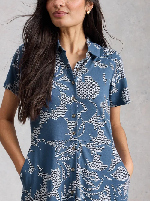 Robe chemise en jersey Rua - Blue Pr - 52/R Image 3