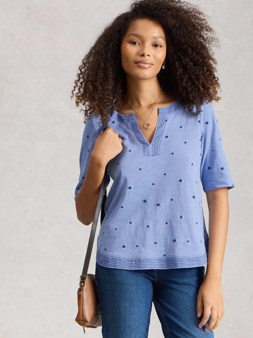 T-SHIRT BRODÉ WEAVER NOTCH - Blue Mlt - 52 Image 3