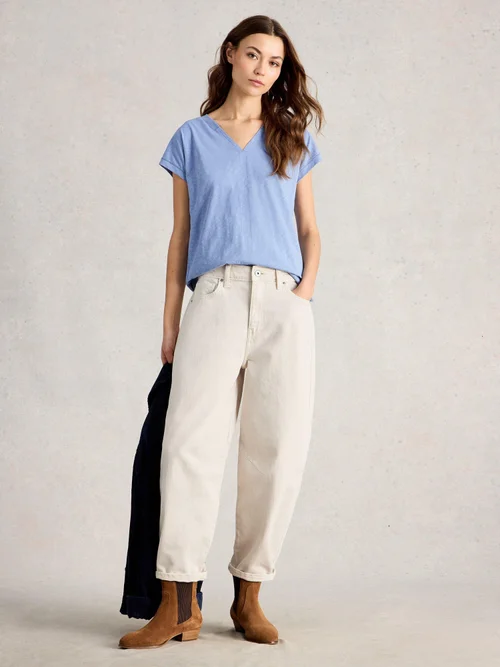 T-SHIRT NEVE À COL V - Mid Blue - 52 Image 2