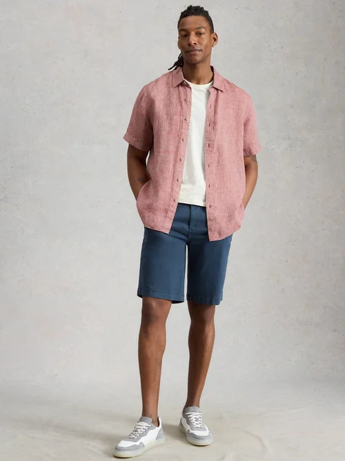 Chemise Keswick Ss En Lin - Mid Red - XXL Image 2