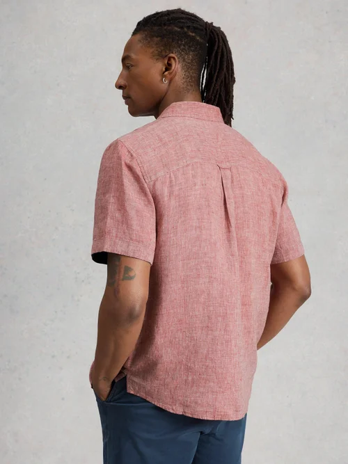 Chemise Keswick Ss En Lin - Mid Red - XXL Image 4